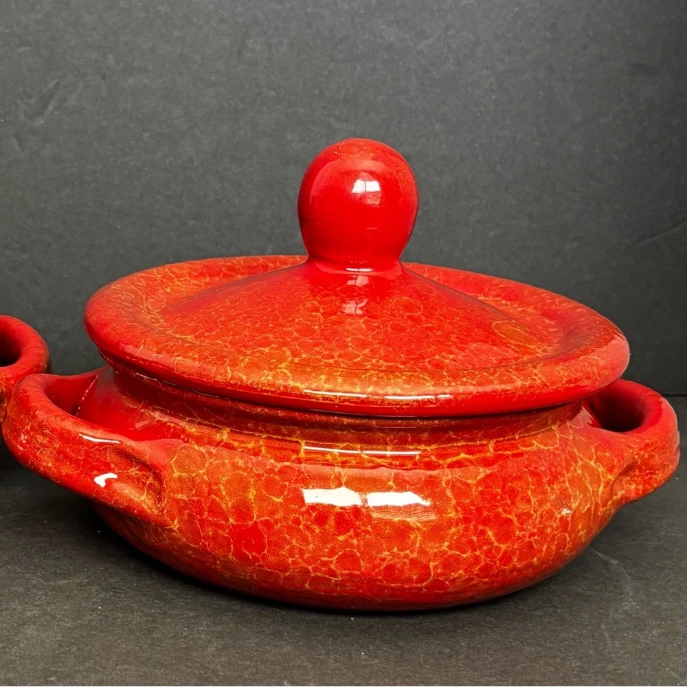 De Silva Clay Crock/Tureen/Pot Terracotta Oven Safe Dish W/Lid Made In Italy NEW
